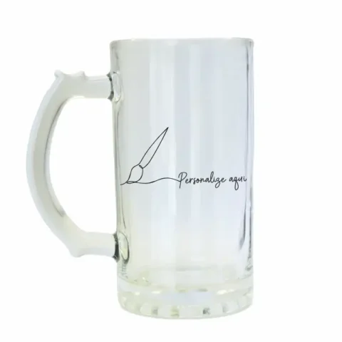 Caneca de Chopp em Vidro Transparente Personalizado  460ML