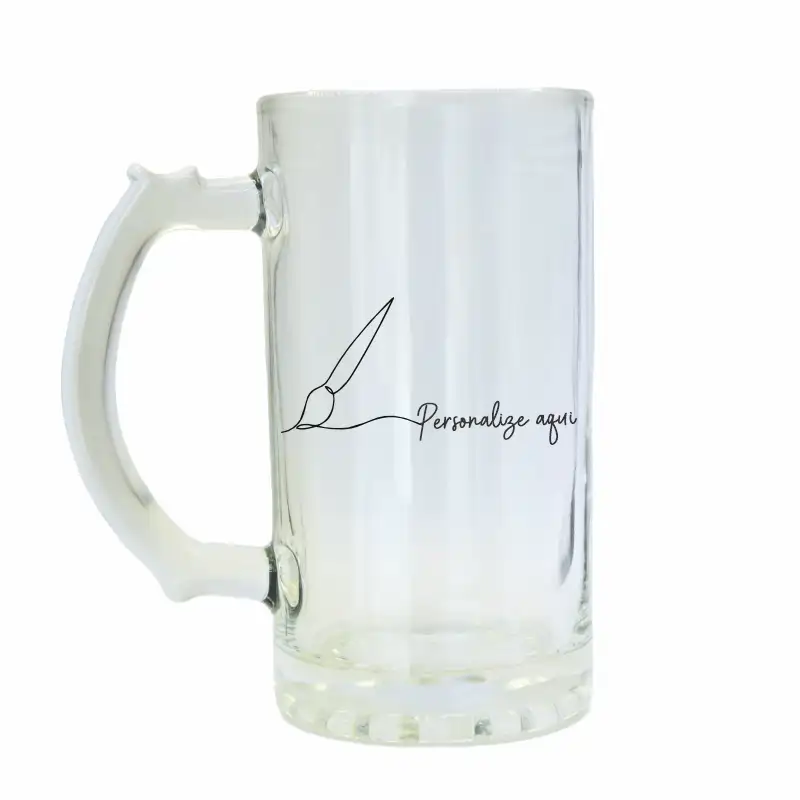 Caneca de Chopp em Vidro Transparente Personalizado  460ML