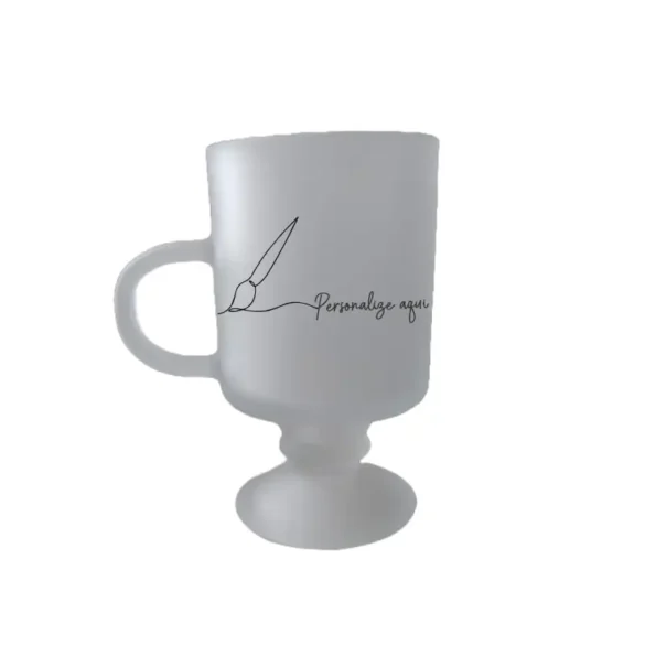 Caneca de Capuccino Vidro Personalizada 350ml Jateada