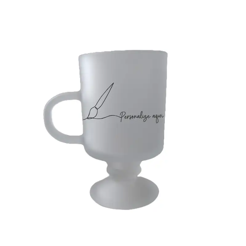 Caneca de Capuccino Vidro Personalizada 350ml Jateada