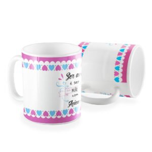 Caneca coração ser avó é ser mãe com açúcar