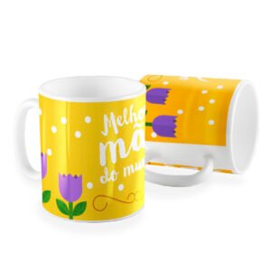 Caneca melhor mãe do munndo flores
