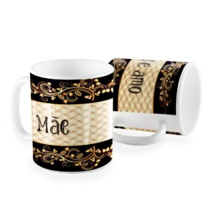 Caneca mãe te amo flores love