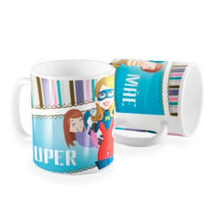 Caneca super mãe listrado