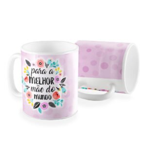Caneca para a melhor mãe do mundo floral poa