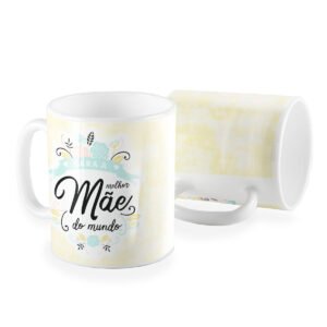 Caneca melhor mãe do mundo aquarela amarelo