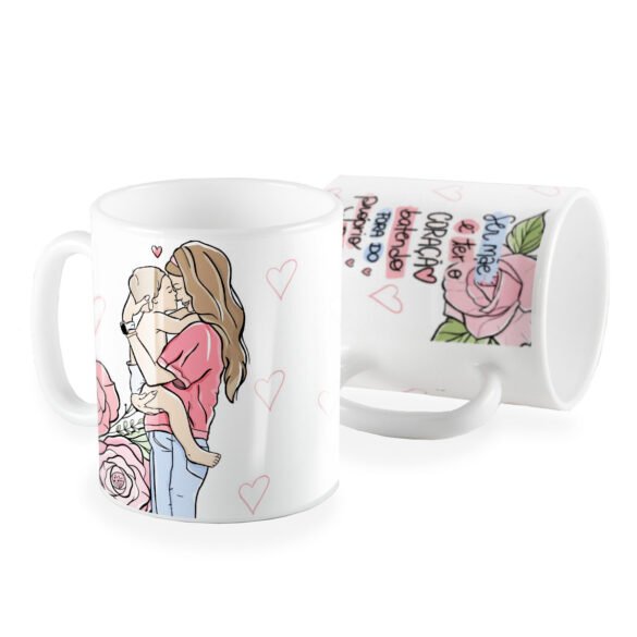 Caneca mãe e ter o coracao batendo