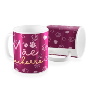 Caneca mãe de cachorro patinhas lilas