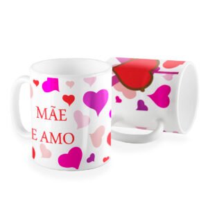 Caneca mãe te amo coração