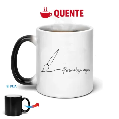 CANECA MAGICA PERSONALIZADA PRETA MATTE/FOSCO 325ML/11OZ