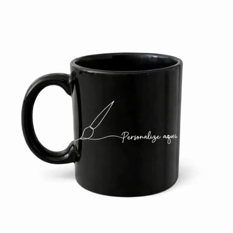 Caneca Personalizada Porcelana Preta 300 ML